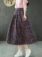 Women Printed Retro Loose Skirt