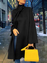 Long Sleeves Loose Solid Color Outerwear Woolen Coat