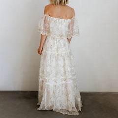 Sweet One-Shoulder Beach Vacation Bohemian Dress