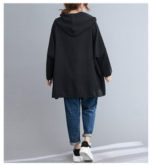 Women Loose Hooded Casual Jacket