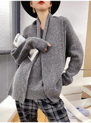 Women V-Neck Loose Pullover Casual Sweater