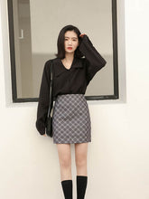 Retro Lapel Lantern Sleeve Shirt