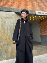 Women Long Sleeve Shirt Wide Leg Pants Two-Piece Suit