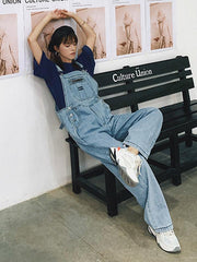 Loose Wide-Leg Jean Sleeveless Jumpsuit
