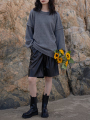 Women Simple Stitching Casual Sweater