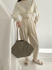 High Waist Casual Wide Leg Pants