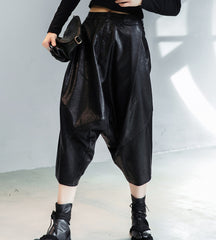 Stitched Leather Harem Pants