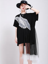 Fashion Split-Joint Printed Gauze Dress