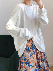 Loose Casual Solid Color Sweatshirt