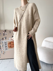 Simple Split Solid Color Dress