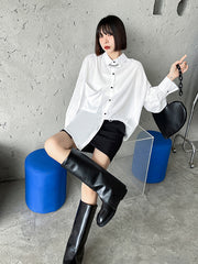Casual Loose Irregular Solid Color Shirt