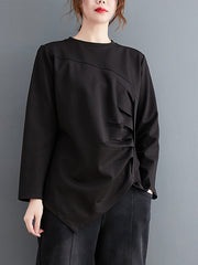 Loose Irregular Round Neck Long Sleeve T-Shirt