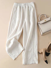 Solid Loose Casual Straight Leg Pants