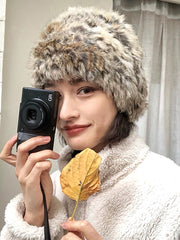 Vintage Leopard Print Plush Hat