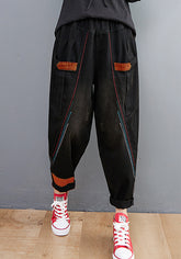 Women Solid Color Harem Loose Jeans