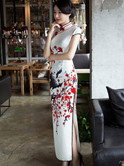 Plum Blossom Long Cheongsam Dress