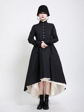 Women High Neck Stitching Casual Dress