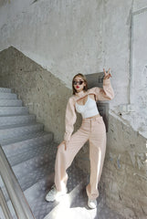 Women Hollow Casual Jeans Suit
