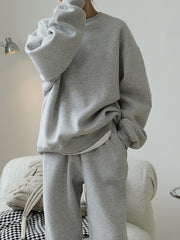 Simple Velvety Loose Solid Colour Hoodie