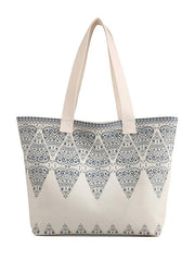 Ethnic Style Printed Zipper Canvas Bag