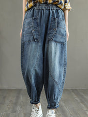 Retro Stylish Split-Joint Casual Loose Harem Pants