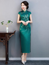 Embroidered Silk Improved Long Cheongsams