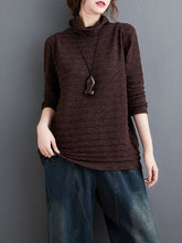 Women Turtleneck Solid Color Long Sleeve Sweater