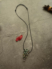 Vintage Antique Silver Tree Brooch Long Necklace