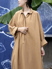 Loose Solid Color Comfortable Midi Dress