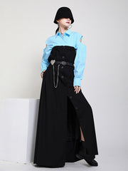 Original Design Wrapped Chest High-Waisted Maxi Dress