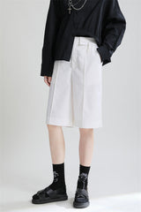 Splicing High Waist Urban Solid Shorts