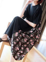 Original Floral Round-Neck Dress