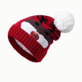 Christmas Elk Antlers Red Fur Ball Hat