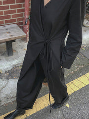 Simple Casual Irregular Lace-Up Jumpsuit