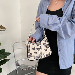 Women Graffiti Butterfly Print Underarm Bag