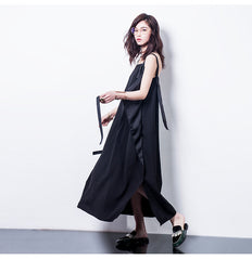 Women Solid Color Sleeveless Simple Loose Dress