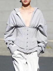Minority Designed Solid Waist Shaping Sweatshirt