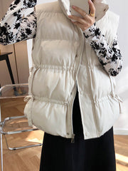 Women Drawstring Sleeveless Casual Vest