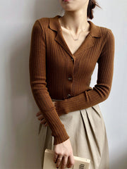 Women Solid Color Long Sleeve Slim Bottoming Shirt