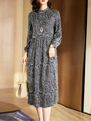 Chiffon Floral Loose Midi Dress