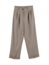 Solid Color Loose Straight Leg Pants