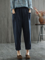 Ramie Cotton Loose Solid Pant