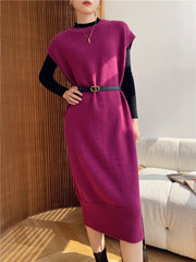 Solid Color Casual Vest Dress