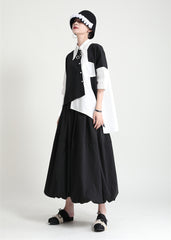 Original Loose Color-block Lapel Blouse
