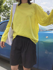 Loose Solid Color Comfortable Long Sleeve Shirt