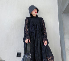 Women Long Sleeve Lace Dress