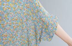 Women Floral Round Neck Loose Casual Dress