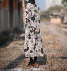 Retro Loose Ink Painting Dot Maxi Dress