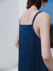 Women Retro Loose V-Neck Slim Suspender Dress