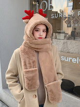 Lovely Antlers Solid One Piece Hat And Scarf